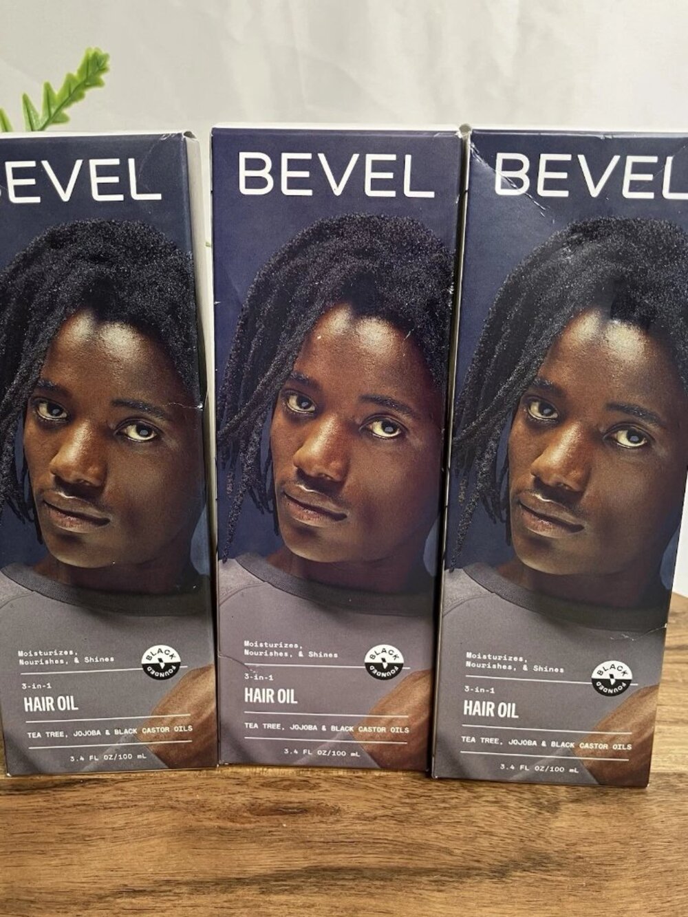 Bevel Scalp and Hair Oil 3-IN-1 Tea Tree Jojoba & Black Castor Oil LOT OF 3